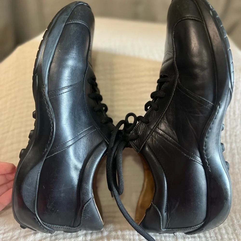 Coach Packard Mens Italian Leather Oxford Shoes Black Sz 11.5D Lace Up Derby